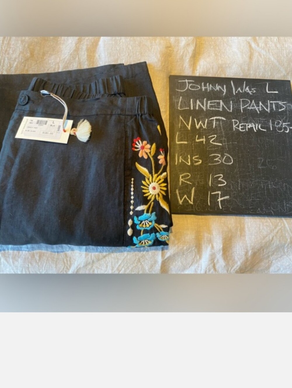 Johnny Was Maria Linen Pants, L, NWT - Picture 8 of 15
